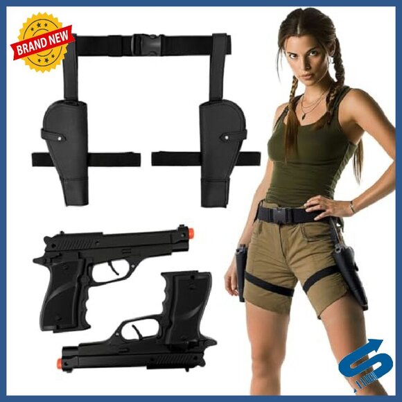 Adjustable Leg Holster Belt Set with Pistols for Cosplay Costume Accessories main image 6